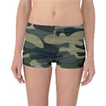 Green Military Camouflage Pattern Reversible Boyleg Bikini Bottoms