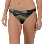 Green Military Camouflage Pattern Band Bikini Bottom