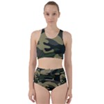 Green Military Camouflage Pattern Racer Back Bikini Set
