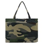 Green Military Camouflage Pattern Zipper Medium Tote Bag