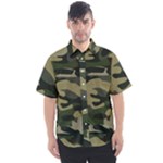 Green Military Camouflage Pattern Men s Short Sleeve Shirt