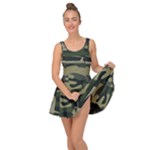 Green Military Camouflage Pattern Inside Out Casual Dress