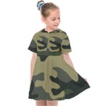 Green Military Camouflage Pattern Kids  Sailor Dress