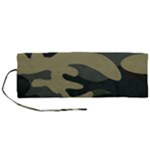 Green Military Camouflage Pattern Roll Up Canvas Pencil Holder (M)