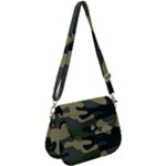 Green Military Camouflage Pattern Saddle Handbag