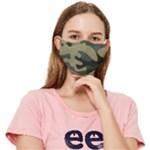 Green Military Camouflage Pattern Fitted Cloth Face Mask (Adult)