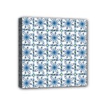 Blue floral pattern Mini Canvas 4  x 4  (Stretched)