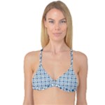 Blue floral pattern Reversible Tri Bikini Top