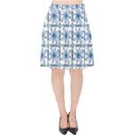 Blue floral pattern Velvet High Waist Skirt