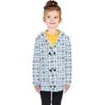 Blue floral pattern Kids  Double Breasted Button Coat