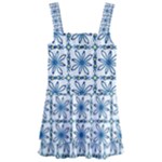 Blue floral pattern Kids  Layered Skirt Swimsuit