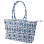 Blue floral pattern Canvas Shoulder Bag