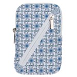 Blue floral pattern Belt Pouch Bag (Large)