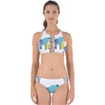 Illustrations Elephant Colorful Pachyderm Perfectly Cut Out Bikini Set