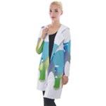 Illustrations Elephant Colorful Pachyderm Hooded Pocket Cardigan