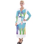 Illustrations Elephant Colorful Pachyderm Velvet Maxi Wrap Dress