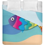 Illustrations Fish Sea Summer Colorful Rainbow Duvet Cover Double Side (King Size)