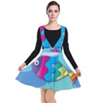 Illustrations Fish Sea Summer Colorful Rainbow Plunge Pinafore Dress