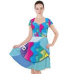 Illustrations Fish Sea Summer Colorful Rainbow Cap Sleeve Midi Dress