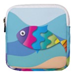 Illustrations Fish Sea Summer Colorful Rainbow Mini Square Pouch