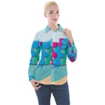 Illustrations Fish Sea Summer Colorful Rainbow Women s Long Sleeve Pocket Shirt