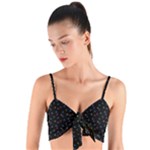 Abstract Texture Woven Tie Front Bralet