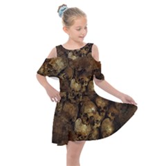 Kids  Shoulder Cutout Chiffon Dress 
