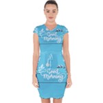 Background Good Morning Capsleeve Drawstring Dress 