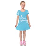 Background Good Morning Kids  Short Sleeve Velvet Dress