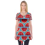 Illustrations Watermelon Texture Pattern Short Sleeve Tunic 