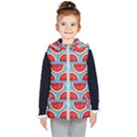 Illustrations Watermelon Texture Pattern Kids  Hooded Puffer Vest