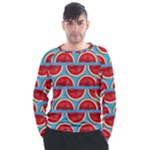 Illustrations Watermelon Texture Pattern Men s Long Sleeve Raglan Tee