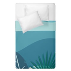 Illustration Of Palm Leaves Waves Mountain Hills Duvet Cover Double Side (Single Size) from ArtsNow.com
