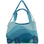 Illustration Of Palm Leaves Waves Mountain Hills Double Compartment Shoulder Bag