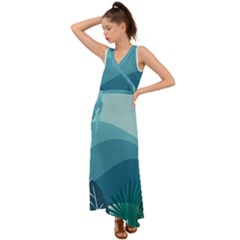 V-Neck Chiffon Maxi Dress 