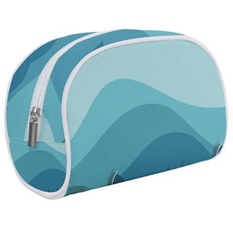 Illustration Of Palm Leaves Waves Mountain Hills Makeup Case (Medium) from ArtsNow.com
