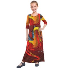 Kids  Quarter Sleeve Maxi Dress 