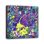 vibrant abstract floral/rainbow color Mini Canvas 6  x 6  (Stretched)