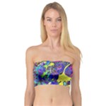 vibrant abstract floral/rainbow color Bandeau Top
