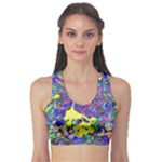 vibrant abstract floral/rainbow color Sports Bra