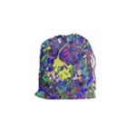 vibrant abstract floral/rainbow color Drawstring Pouch (Small)