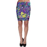 vibrant abstract floral/rainbow color Bodycon Skirt