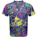 vibrant abstract floral/rainbow color Men s Cotton Tee