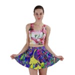 vibrant abstract floral/rainbow color Mini Skirt