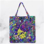 vibrant abstract floral/rainbow color Grocery Tote Bag