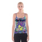 vibrant abstract floral/rainbow color Spaghetti Strap Top