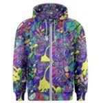 vibrant abstract floral/rainbow color Men s Zipper Hoodie