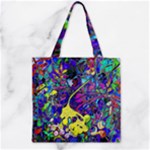 vibrant abstract floral/rainbow color Zipper Grocery Tote Bag