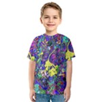 vibrant abstract floral/rainbow color Kids  Sport Mesh Tee