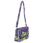 vibrant abstract floral/rainbow color Shoulder Bag with Back Zipper